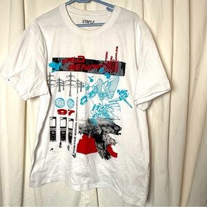 Jeff Staple Positive Social Contagion White Graphic Print Shirt Mens Sz XL Rare
